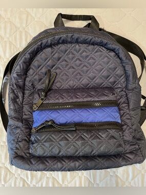 Sondra Roberts Quilted Nylon Backpack - Navy/Royal Blue Sondra Robert main image 3